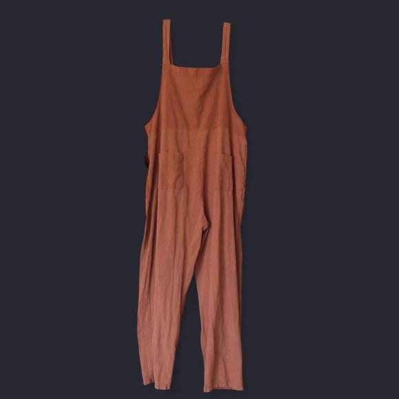 Boho Linen/Cotton Overalls Size L Cottagecore - Picture 2 of 3